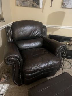 Genuine Leather Accent Chair