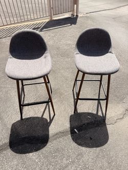 Set of 2 Modern Upholstered Bar Stools