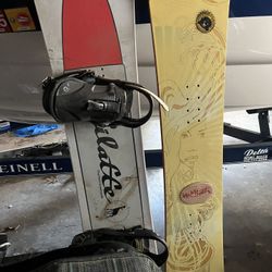 Two Snowboards For Sale With Boots And One Snowboard Bag 