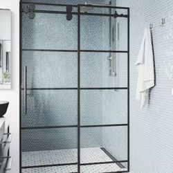 Vigo 60x74 Shower Door In Matte Black 