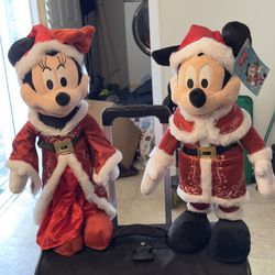 Mickey And Minnie Christmas Dolls- 