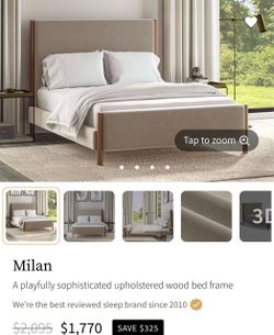 Upholstered Wood Queen Bed Frame