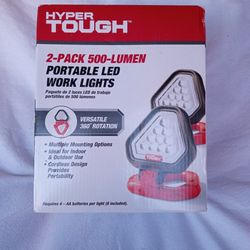 Hyper Tough 2 Pack LED Work Lights Set 500 Lumen Brand New In Original Box