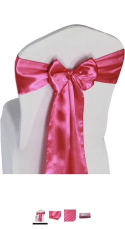 50 Hot Pink Chair Sashes /60 Pink Satin Napkins