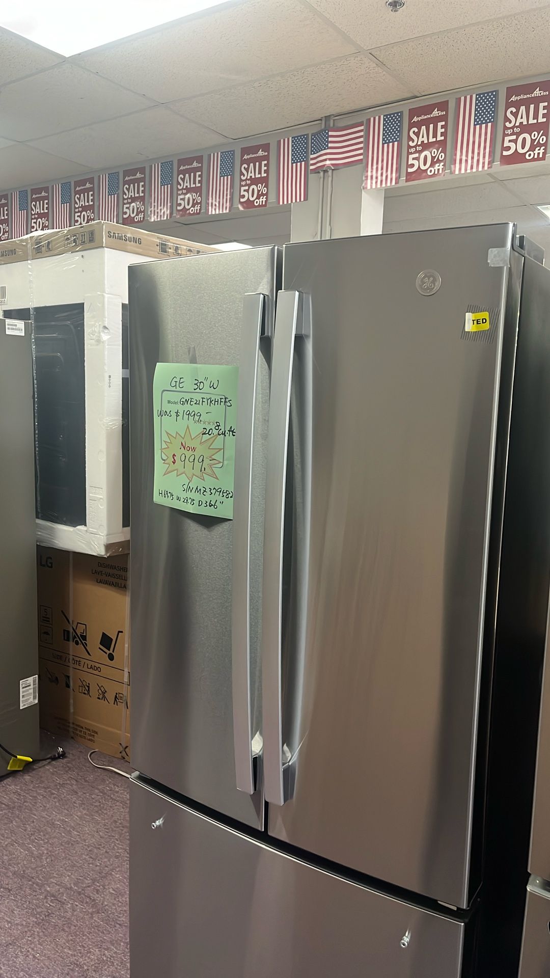 Refrigerator 30” In Stainless Steel New Free Delivery