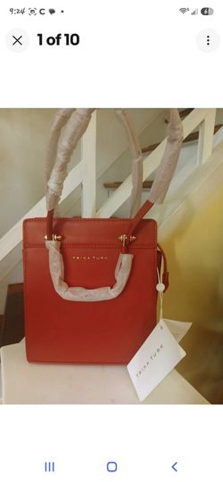 Trina Turk Red Structured Handbag New with Tags