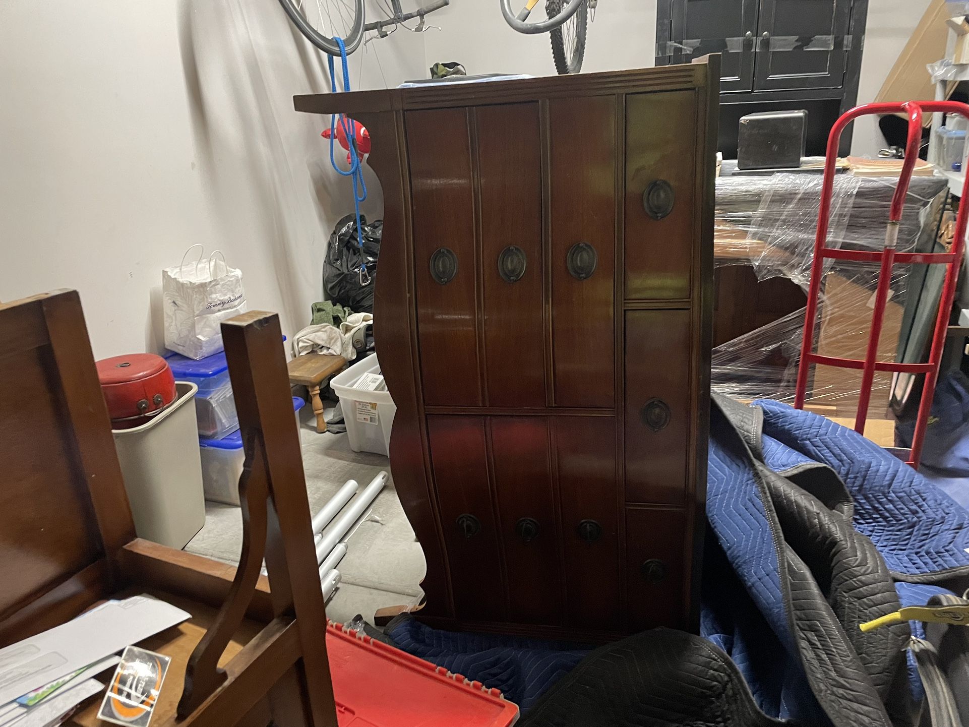 Antique Hutch with Leaded Glass 