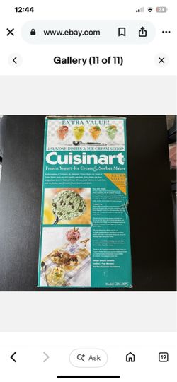 Cuisinart Frozen Yogurt Ice Cream & Sorbet Maker w Scoop & 4 Glass Bowls