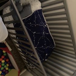 Baby Crib W Changing Table Attached 