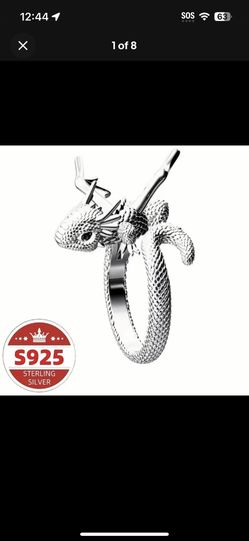 Unisex S925 Pure Silvery Plated Dragon Animal Shaped Ring