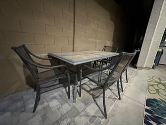 Black Iron 5 Piece Outdoor Dining Set