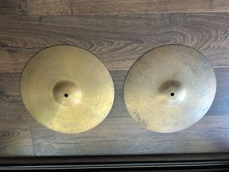 Vintage 14" Taiwanese Handmade Hi-Hats Cymbals - 800g Top / 1000g Bottom - 70s-
