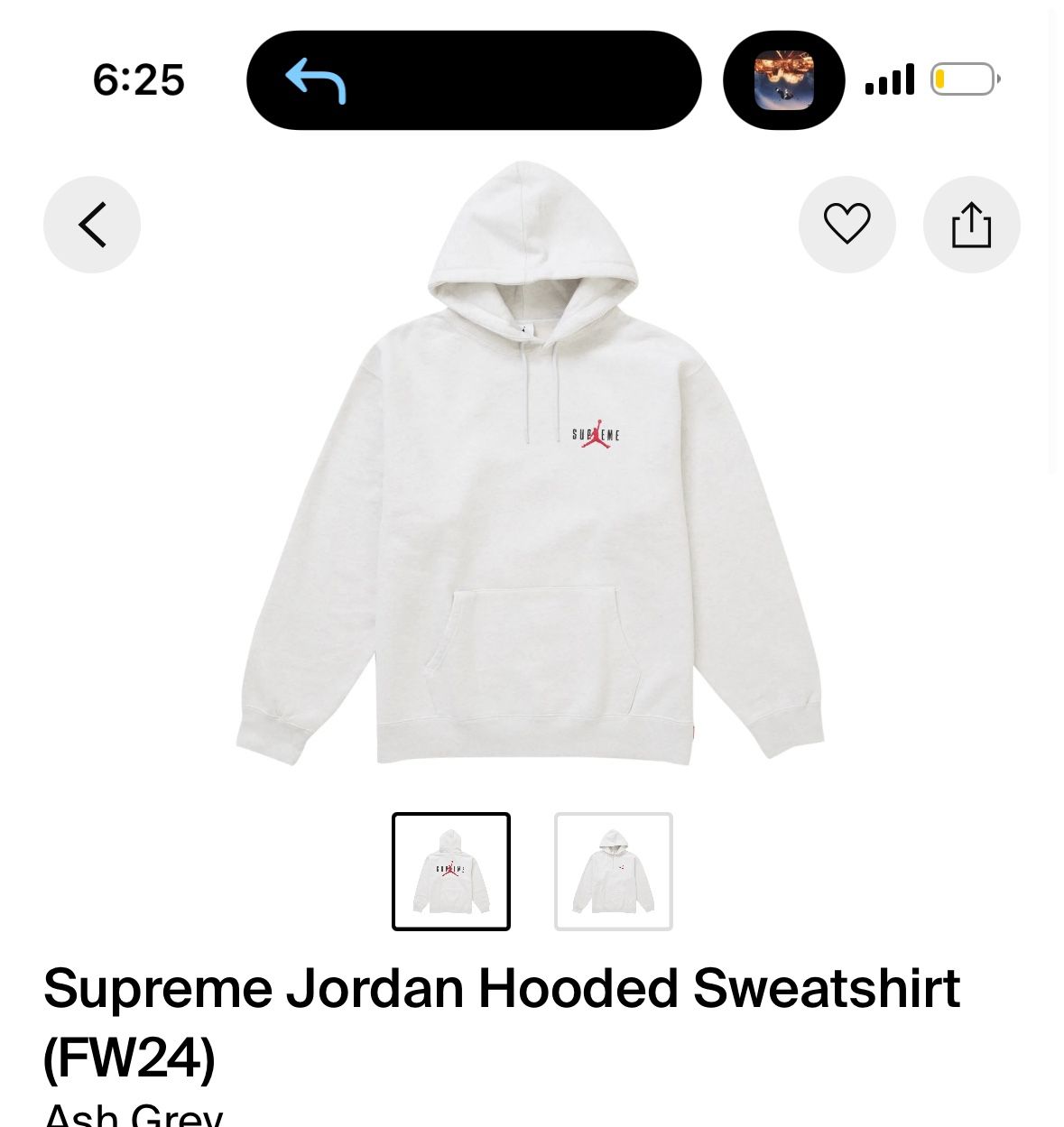 Supreme X Jordan hoodie size Large