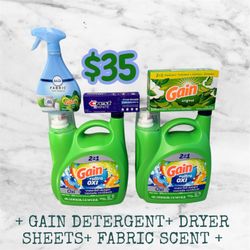 GAIN DETERGENT DRYER SHEETS FABRIC SPRAY