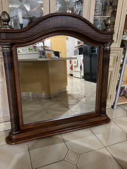Antique Mirror. Wood  Heavy 