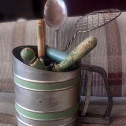 Depression Era Kitchen Sifter And Assorted Utensils!