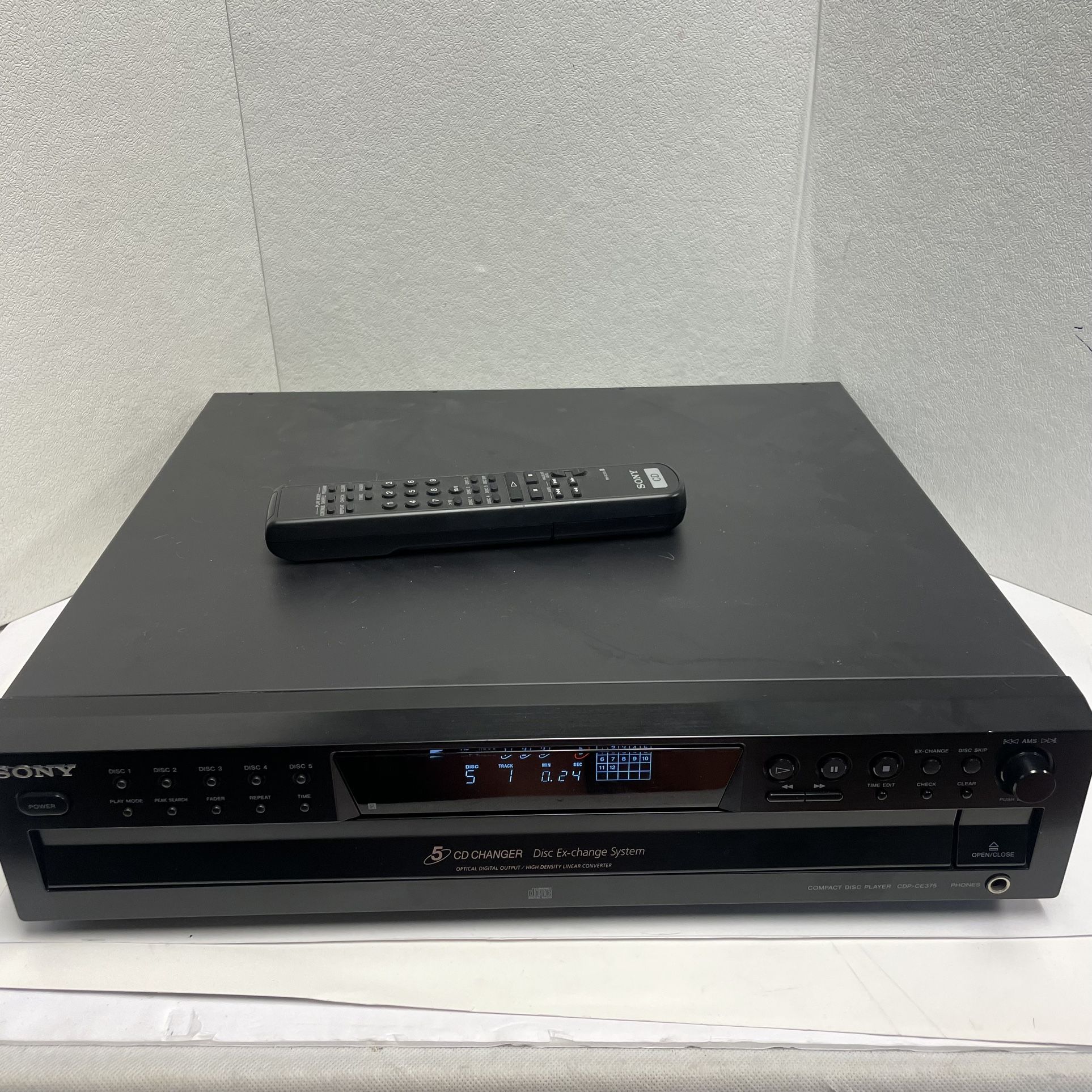 Sony CDP CE375 Disc Changer CD Player Remote TESTED