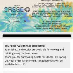 CRSSD Saturday festival ticket
