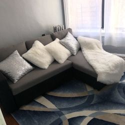 Grey/Black Reversible sleep Sectional