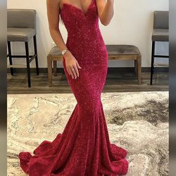 Fushia Mermaid fit prom dress