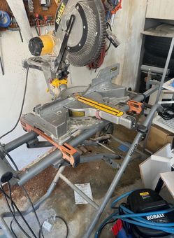 DeWalt Miter Saw on Ridgid Stand