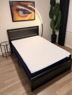Queen Metal Bed Frame with Mattress
