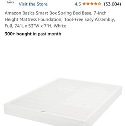 7-Inch Height Mattress Foundation, Tool-Free Easy Assembly, Full, 74"L × 53"W × 7"H, White