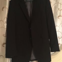 Men’s Suit Jacket Color Deep Black Size L Used Condition From Macy’s Brand J Ferrar 