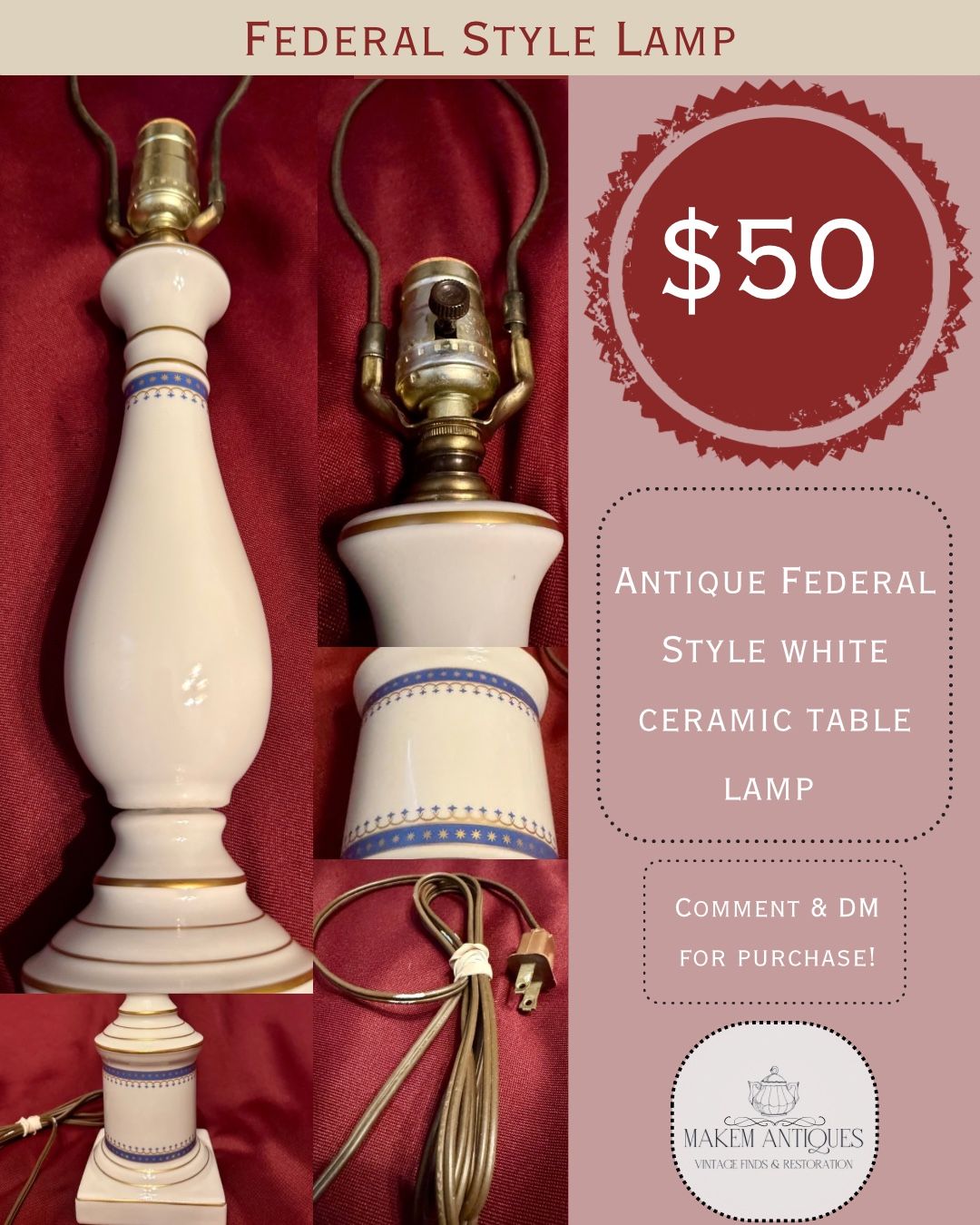 Federal Style Lamp