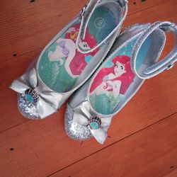 New. Disney Princess Little Mermaid Holographic Dress Up Shoes.