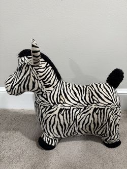 Inflatable Bouncing Plush Zebra Ride-On Toy