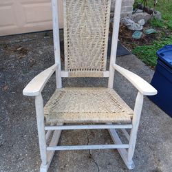 Wood and Cane Rocking Chair