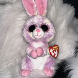 Ty Beanie Boos Small Plush Avril Bunny Rabbit Pastel Purple Pink With Tags 2016