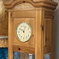 Floor Clock With Glass Shelved Display