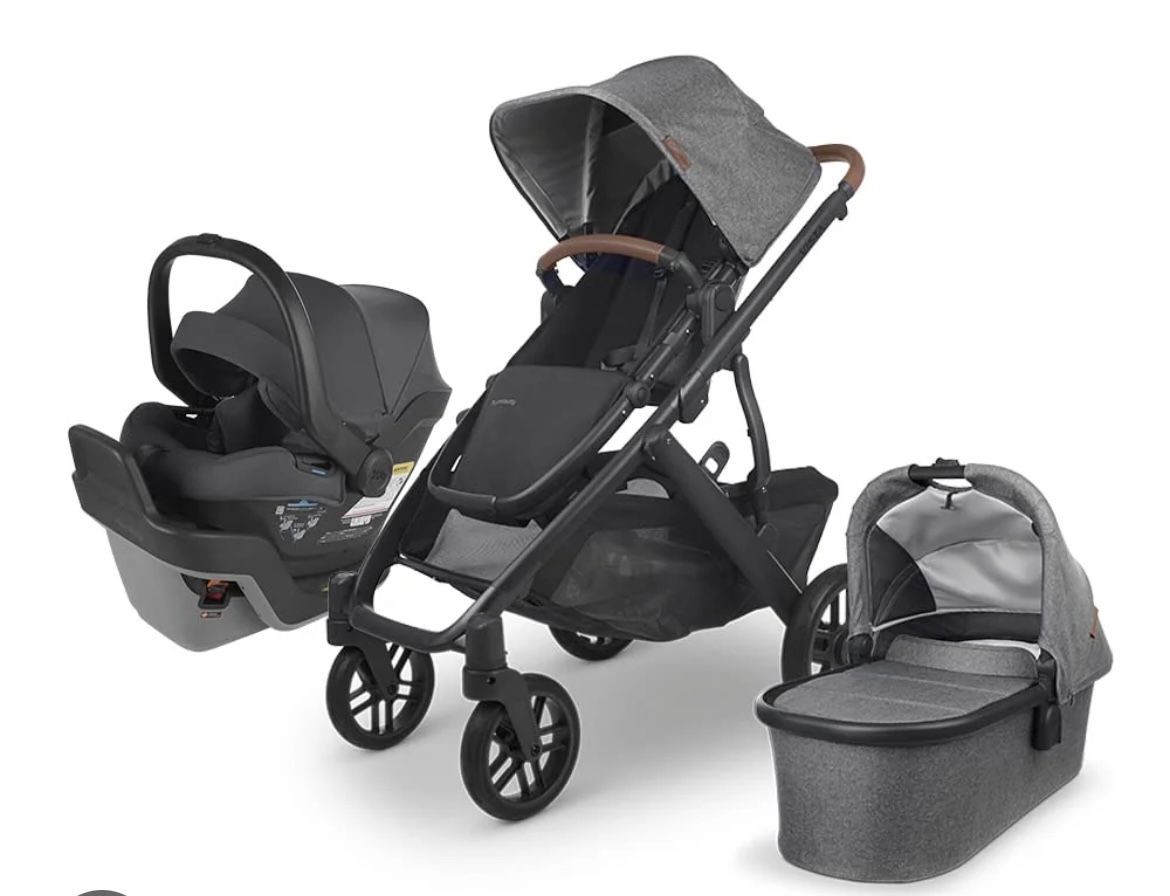 UPPAbaby Vista V3 Stroller - Full-Size Single-to-Double Stroller System - Toddler Seat, Bug Shield, Rain Shield, and Storage Bag Included - Greyson (C