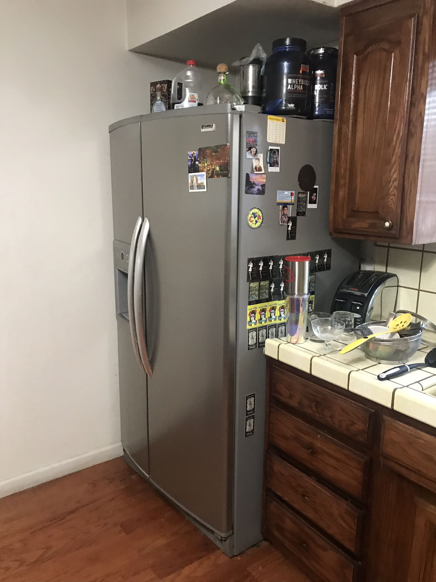 All nice kenmore elite and General Electric profile stainless steel kitchen appliances