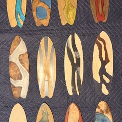 Miniature Epoxy Resin 1 Foot Wall Art Surfboards