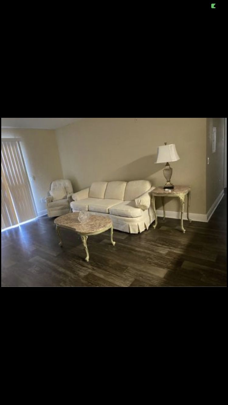 couch, coffee table and kitchen table for sale