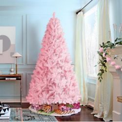 7.5ft Pink Artificial Christmas Pine Tree 592106