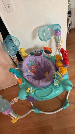 Bright Starts Disney Baby The Little Mermaid Activity Jumper, Ariel, Blue, Infant