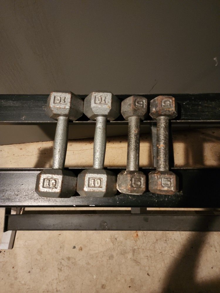 10 Pound And 5 Pound Dumbells