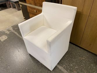 RESTORATION HARDWARE Ellison Track Arm Fabric Dining Chair w/ Casters