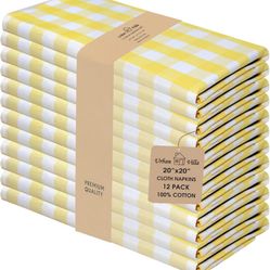 Urban Villa Cloth Napkins Set of 12 20x20 Inches 100% Cotton Napkins Cloth Washable Soft Durable Reusable Absorbent Table Dinner Napkins Cloth for Hot