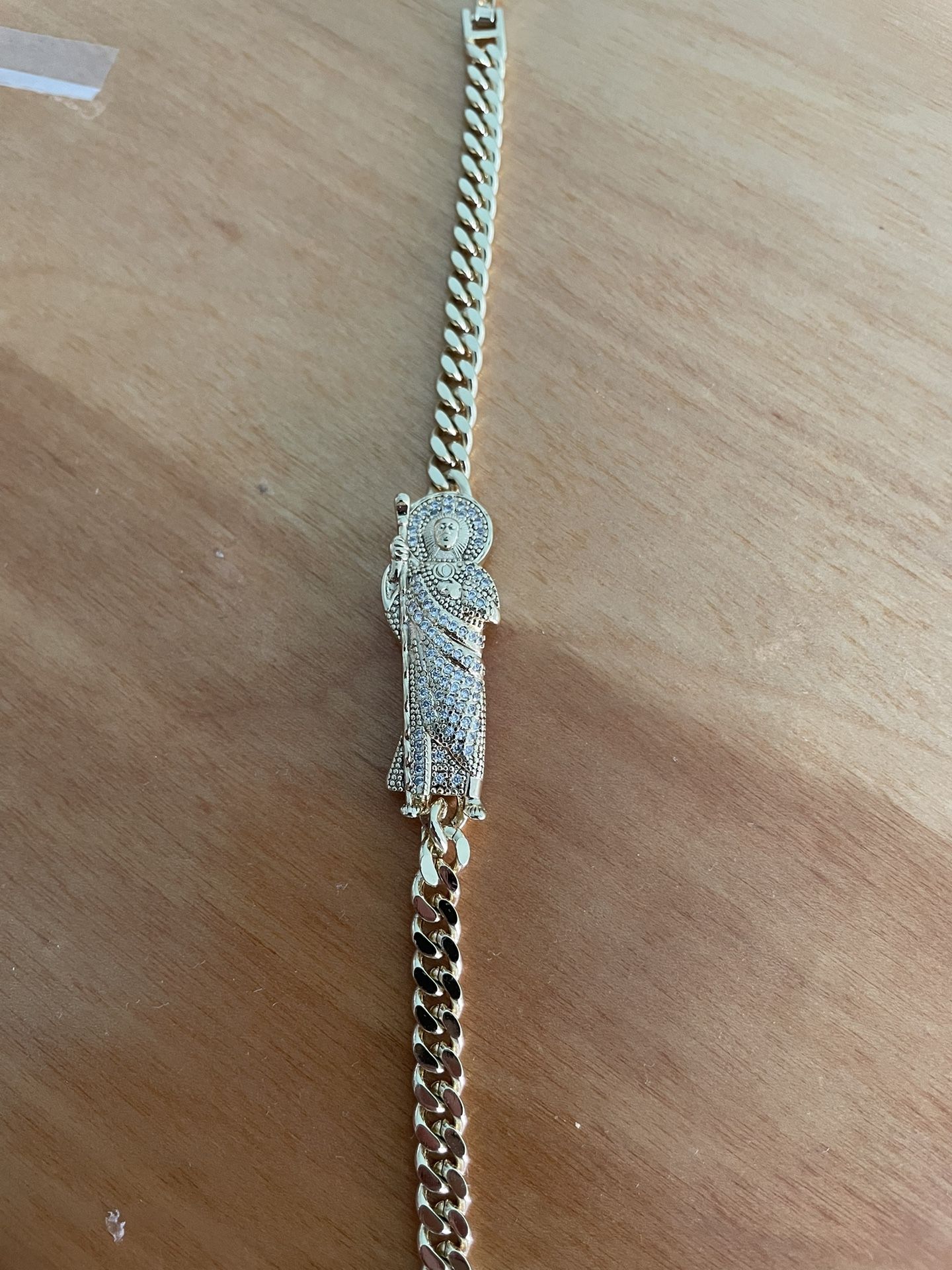 Gold Plated San Judas Bracelet