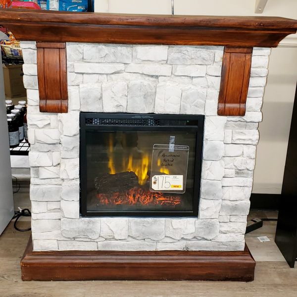 New Faux Stone Fiberglass Plaster Fireplace Mantel Heater For Sale