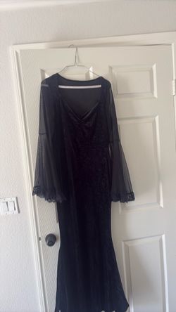 Black Velvet Mesh Sleeve Maxi Dress halloween