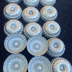 Lot Of 17 Vintage Metal Mini Cake Jello Molds