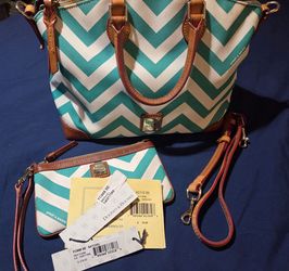 Dooney & Bourke Chevron Satchel Set with Wristlet