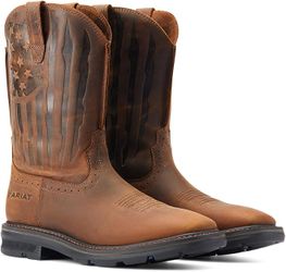 NEW SZ 10 Wide Men Cowboy Western Work Boots Riding Boot Ariat Patriot Sierra Soft Toe Shock Shield