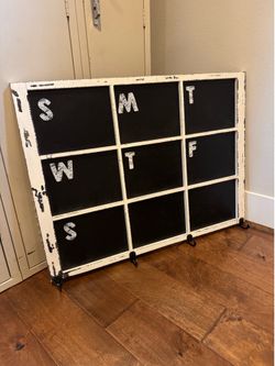 Daily Weekly Chalkboard Hanging Planner with Hooks.